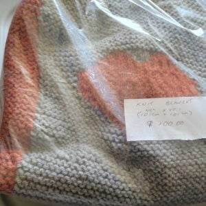 Blanket grey orange lap
